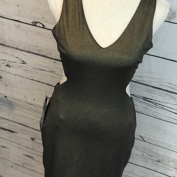 BeBe Gold Cutout Dress - Picture 3 of 8